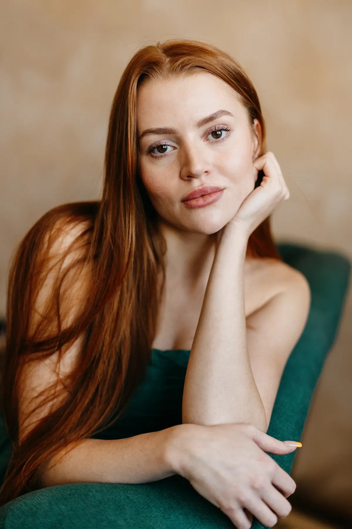 Olga Rossa portrait, editorial styling